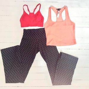 Victoria’s Secret activewear bra tank top yoga pants diamond print xs with tags